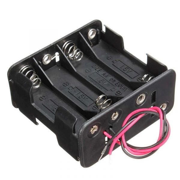 Batteriefach - 6x AA (9V), mit DC-Stecker für Mikrocontroller