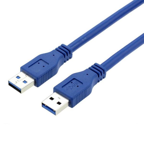 yourDroid 1m USB 3.0 Kabel, A-Stecker auf A-Stecker, Vernickelt, Blau