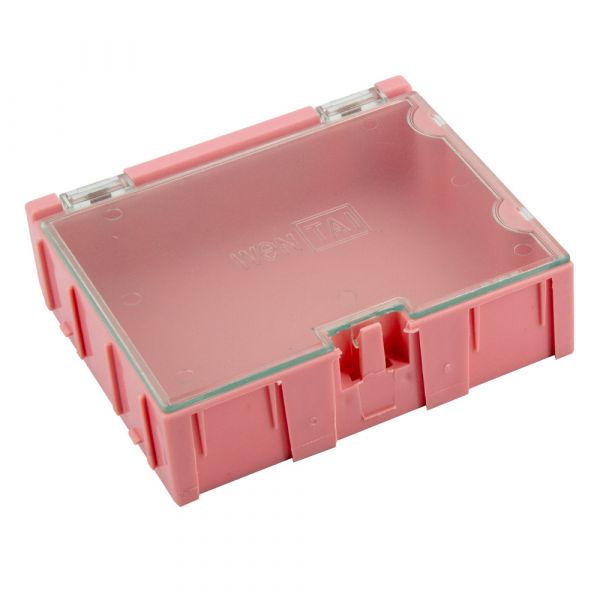 1x Leer Container Box 3 für SMD Bauelemente - pink