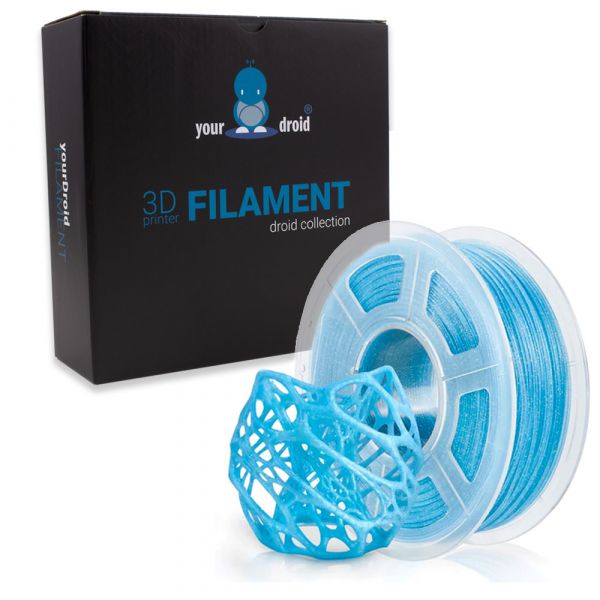 yourDroid PLA Glitzer Filament Blau 1.75mm 1kg