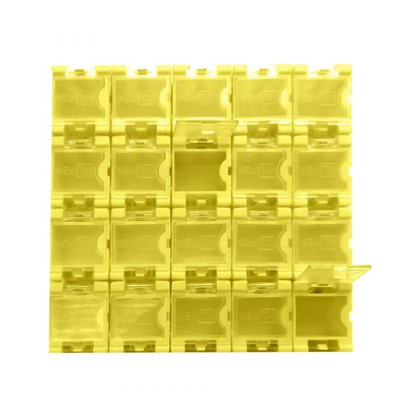 20 Leer Container Box für SMD Bauelemente - gelb