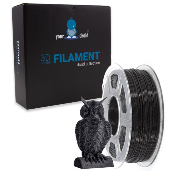 yourDroid PLA Glitzer Filament Schwarz 1.75mm 1kg