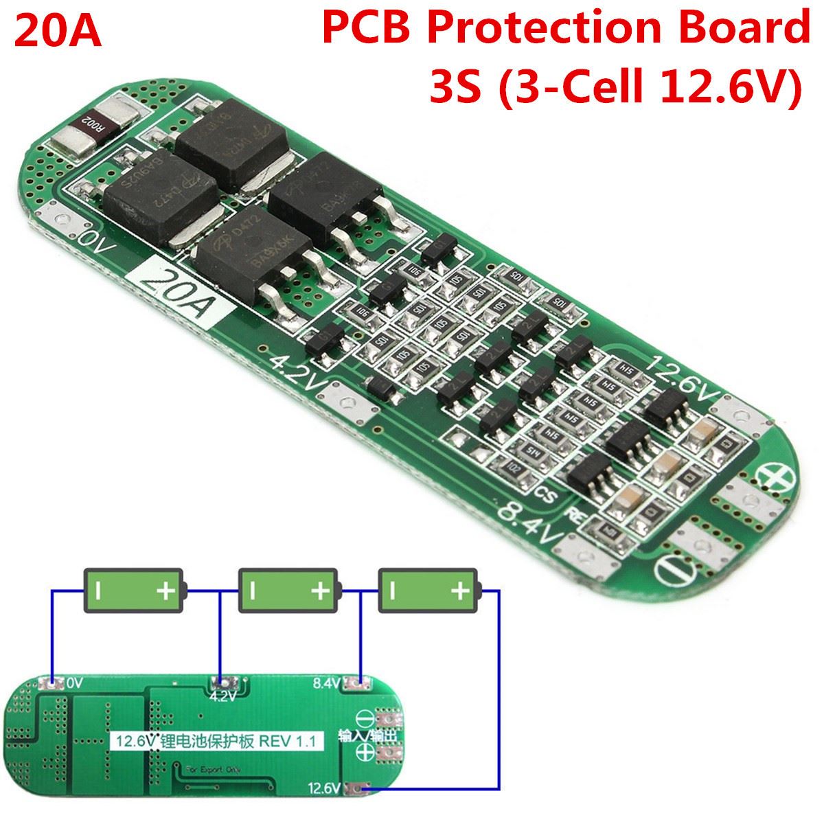3S 40A Lithium-Batterielademodul PCB BMS Protection Charging Board