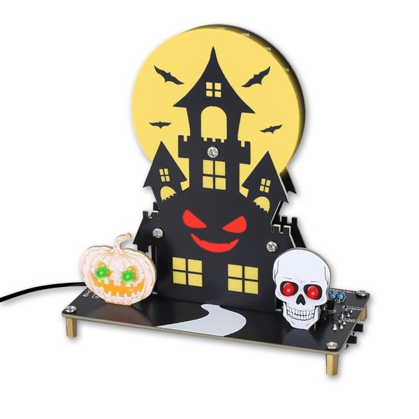 Bausatz: Halloween Spukschloss mit 3 Lichtmodi & Gruselsounds
