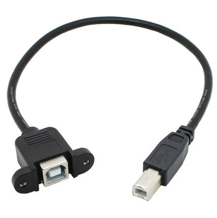 USB 2.0 B Stecker auf USB B Buchse Panel Mount 30 cm | Roboter-Bausatz.de