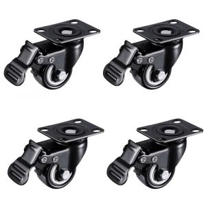 4x Lenkrolle mit Bremse 5" 360° Schwarz 4x Lenkrolle mit Bremse 5" 360° Schwarz