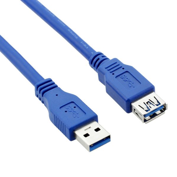 yourDroid 1m USB 3.0 Verlängerungskabel, A-Stecker auf A-Buchse, Vernickelt, Blau