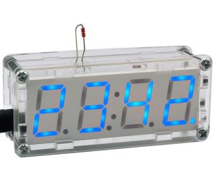 Bausatz elektronische Uhr mit 4 Bit Display Blau