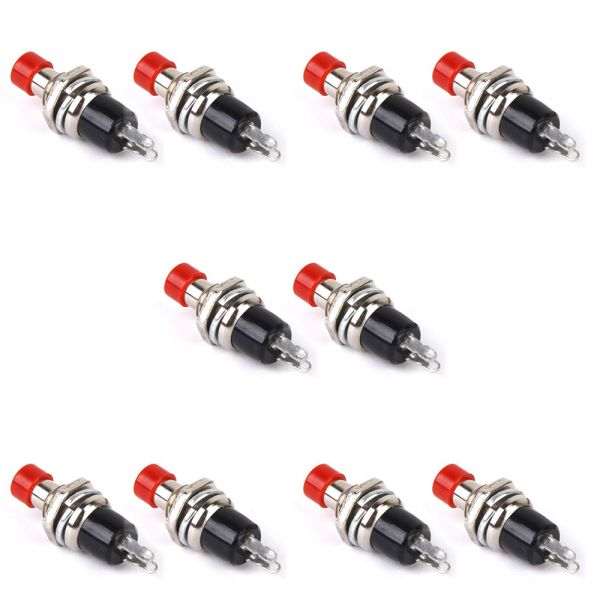 10x Rote Mini Push Button