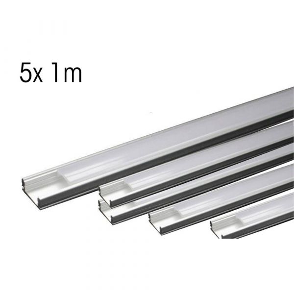 LED Aluminium-PROFIL Slim Line 8mm mit Abdeckung- 5x1m