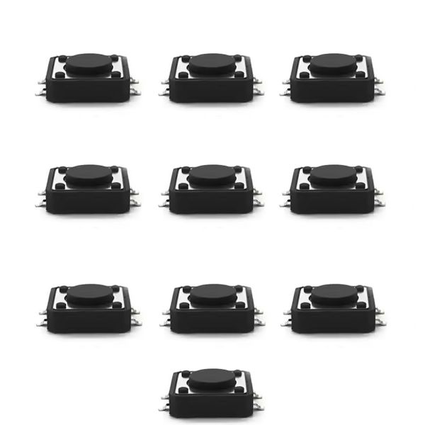 10x Microtaster 12x12x4,3mm SMD – Taktile Druckknöpfe für PCB-Montage