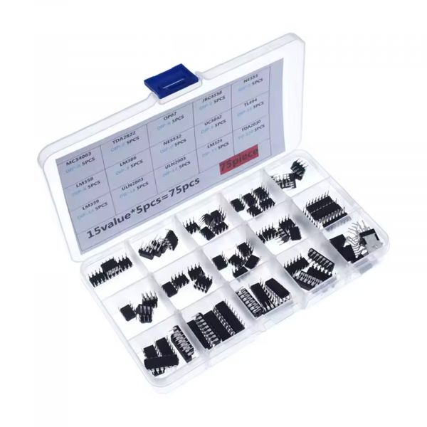 IC DIP Sortiment 75 Teile DIY-Elektronik Kit