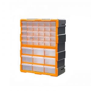 Kleinteilemagazin Sortimentskasten erweiterbar 39 Fächer (Orange)