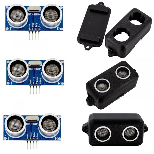 3x HC-SR04 Ultraschallsensor mit Gehäuse