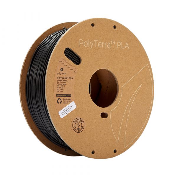 Polymaker PolyTerra PLA Filament Charcoal Black 1.75mm 1kg