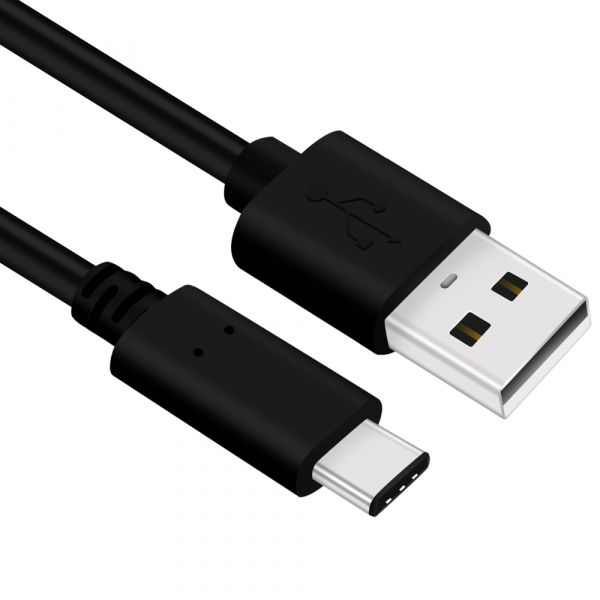 yourDroid 1m USB 2.0 Kabel Typ C-Stecker auf USB 2.0 A-Stecker, Vernickelt, Schwarz