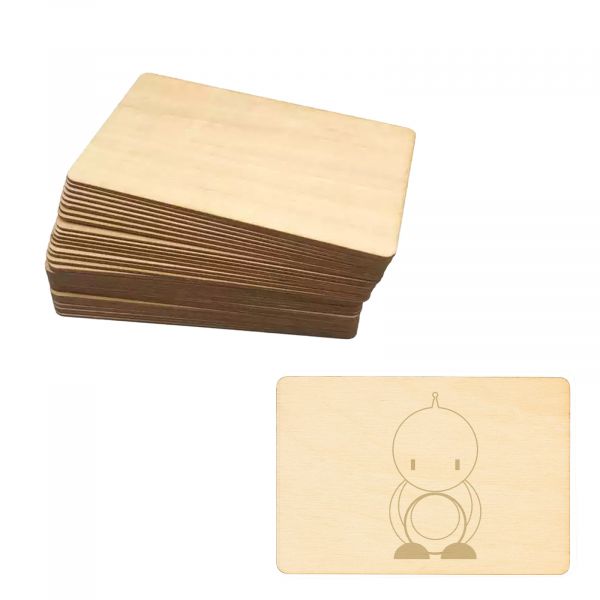 10 NFC213 RFID-Karten aus Bambus– Lasergravurfähige RFID-Tags 13,56 MHz (Basswood/Linde))
