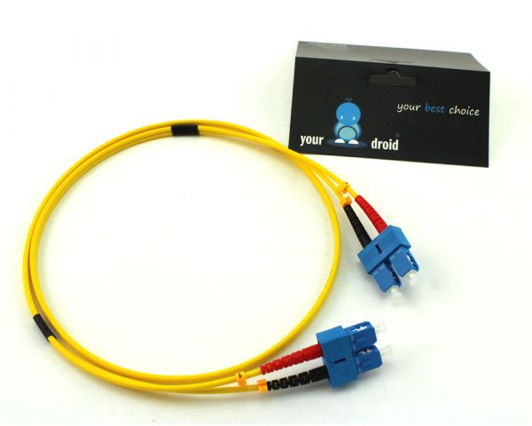 Glasfaser LWL Duplex Patchkabel SC-SC 9/125µ OS1/OS2 1m