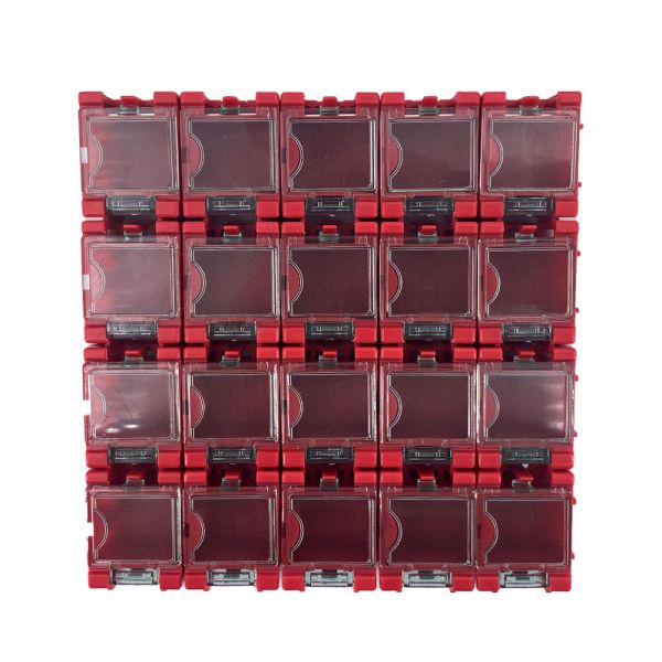 1x 20 Leer Container Box für SMD Bauelemente - rot
