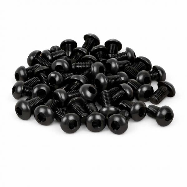 50x M4x5mm Linsenkopfschraube Innensechskant Edelstahl Schwarz