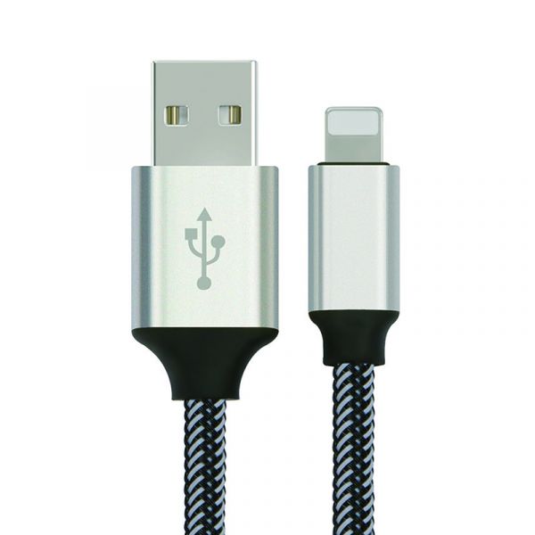 yourDroid 1m USB 2.0 Kabel, A-Stecker auf Lightning Ladekabel, Metallgehäuse, Nylonhülse