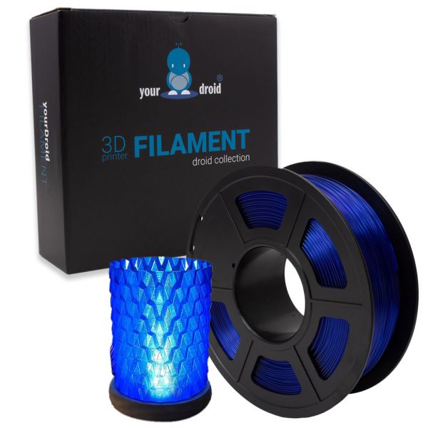 yourDroid PLA Filament transparent blau 1.75mm 1kg