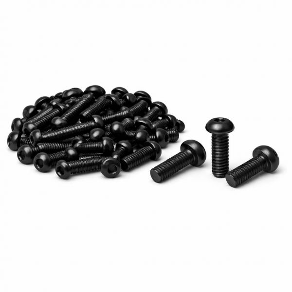 100x M3x12mm Linsenkopfschraube Innensechskant Edelstahl Schwarz