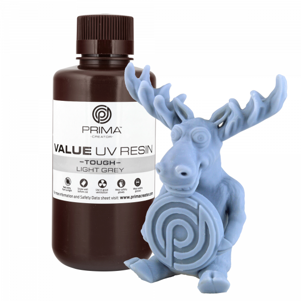 PrimaCreator Value UV Resin TOUGH (wie ABS) - 500 ml - Light Grey
