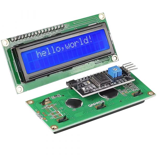 LCD Display Modul 1602 HD44780 I2C (gelötet)