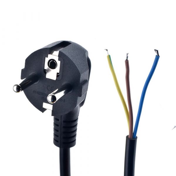 Netzkabel mit Schuko-Stecker 3-adrig offenes Ende 2m