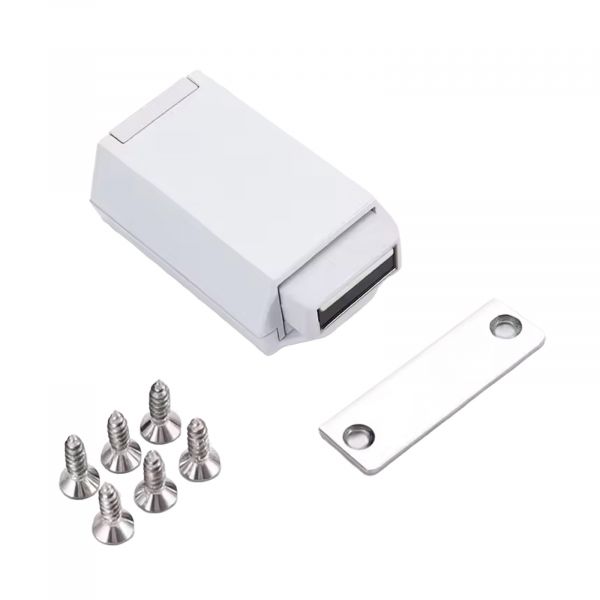 Push-to-Open Türöffner Weiß – Magnetischer Drucköffner für Türen bis 125 kg