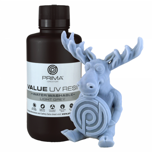 PrimaCreator Value Water Washable UV Resin - 500 ml - Light Grey
