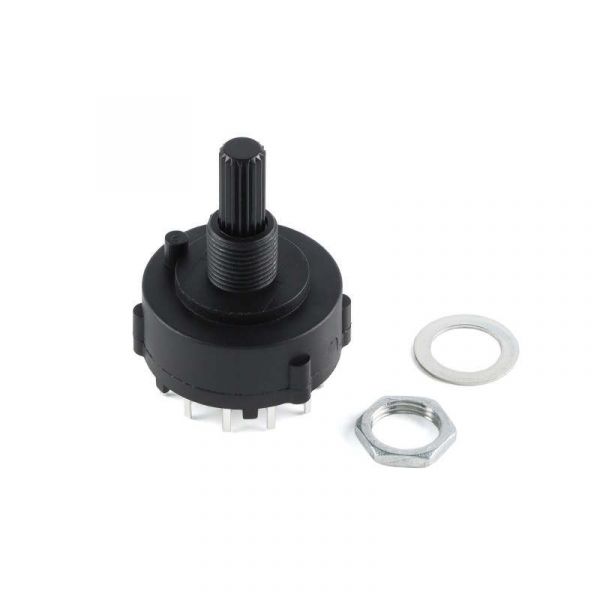 Drehschalter RS26 2-polig 6 Positionen Drehwahlschalter 15mm Griff Single Deck