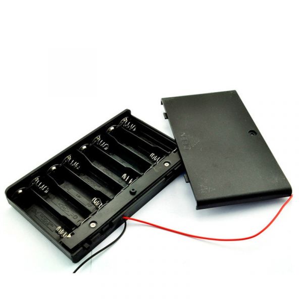 Batteriehalter für 8x AA Batterien 12V mit An/Aus-Schalter