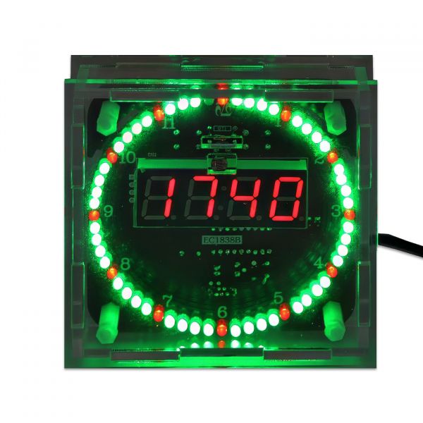 Bausatz Rotation LED Uhr DS1302 mit Gehäuse