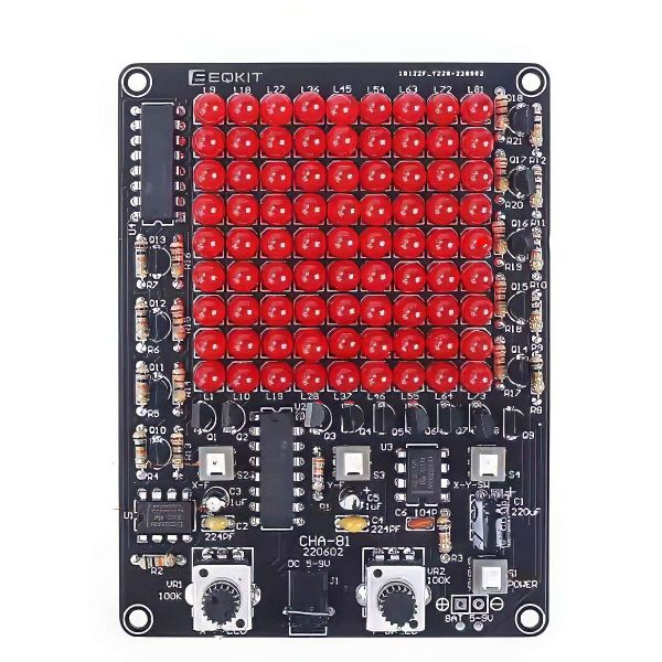 Bausatz: LED Spiel – DIY Lötkit mit 81 roten LEDs & Lauflichteffekt