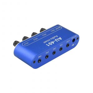 Stereo Audio Signal Mixer Board 4 Kanal mit Gehäuse DC 5V-12V