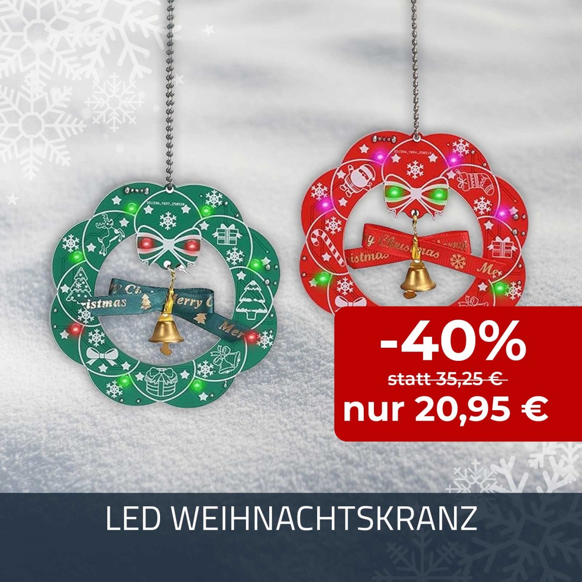 Bausatz 2er-Pack LED-Weihnachtskranz