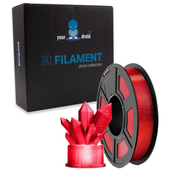 yourDroid TPU Filament Transparent Rot 1.75mm 500g