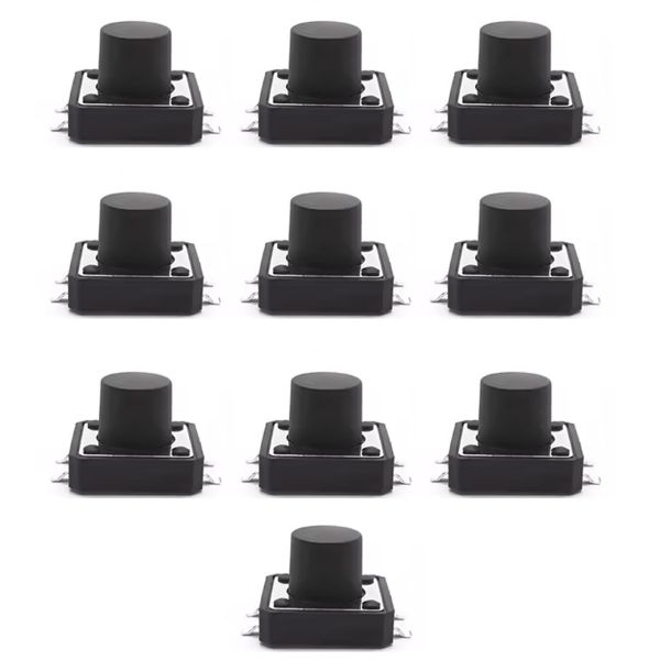 10x Taster 12x12x8,5mm SMD – Druckknopf für Leiterplattenmontage