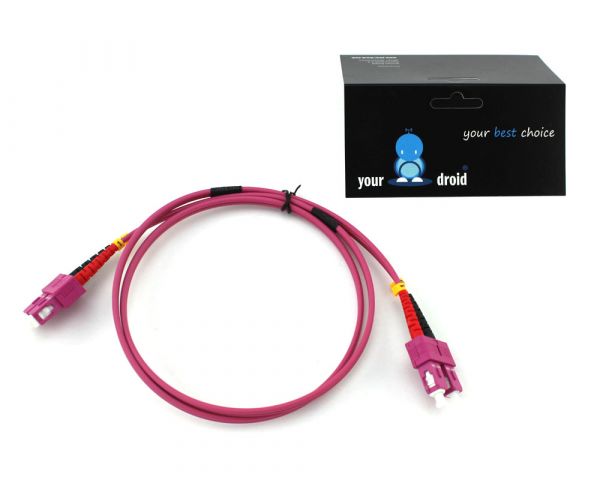 Glasfaser LWL Duplex Patchkabel SC-SC 50/125µ OM4 1m