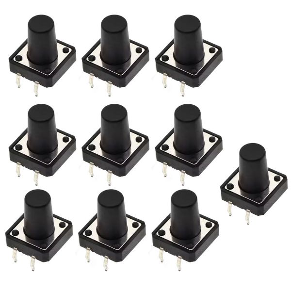 10x Taster 12x12x13mm THT – Microtaster Druckknopf für Arduino, ESP32 und DIY-Projekte