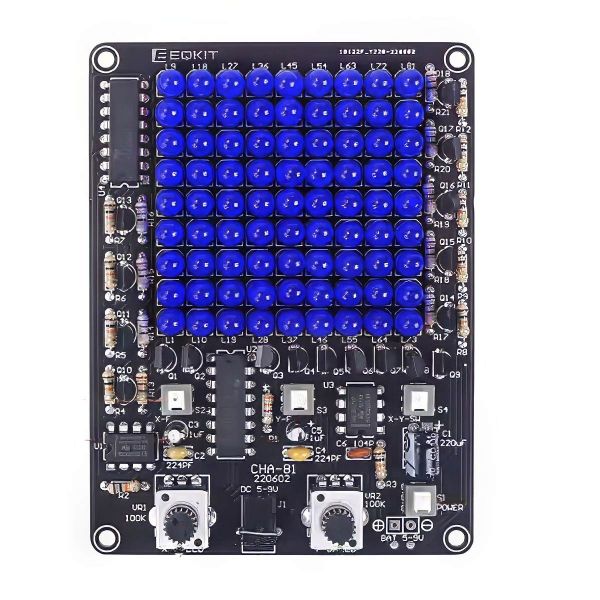 Bausatz: LED Spiel – DIY Lötkit mit 81 blauen LEDs & Lauflichteffekt