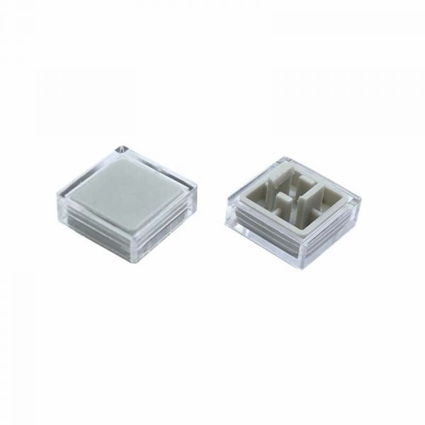 10x A14 Keycaps grau + transparente Abdeckkappen für 12×12×7,3 mm Taster