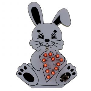 Lötbausatz Osterhase mit leuchtendem Herz