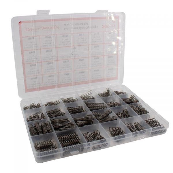 Edelstahl Feder Sortiment Set Druckfedern mit Box 300 Teile