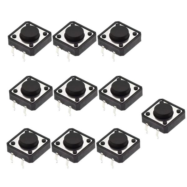 10x Taster 12x12x5mm THT Druckknopf Microtaster 4-Pin Momentary Switch