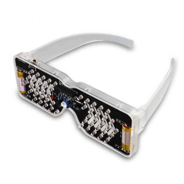 Bausatz: Blinkende DIY LED Brille (grün)