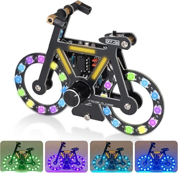 Bausatz LED Fahrrad Lötset mit 5 Lichtmodi & Drehregler
