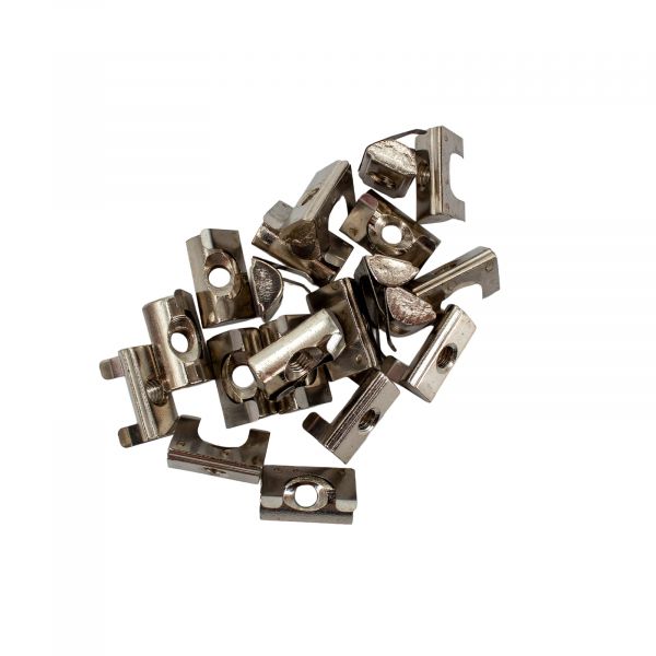 20x Nutenstein M4 Nut 6 einschwenkbar mit Feder
